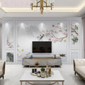 18D New Chinese Style TV Background Wallpaper Waterproof Anti-Static Flower Bird Mural for Bedroom Living Room Wall Cloth Film