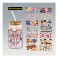 Boy Mom 16 oz 20 oz Glass Water Bottle UV  Lid Decals Wraps Transfer Stickers Heat-Transfer Printing Waterproof for Mother's