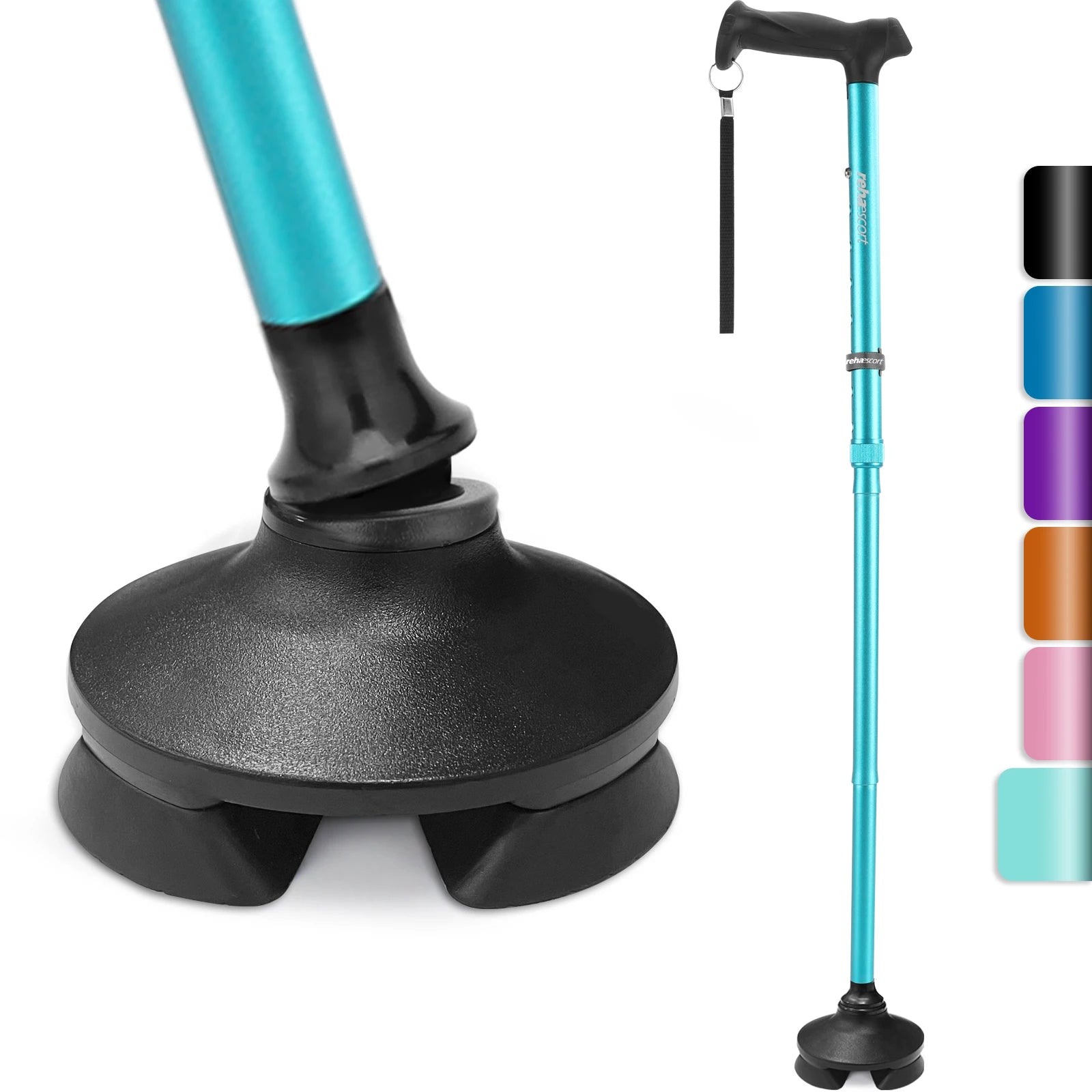 Rehaescort Medical Aluminum Collapsible Foldable Walking Cane Adjustable Lightweight Portable for Men Women