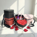 Valentine's Day love Heart Box Two-layer Flower Box with a Handle Rope Heart Gift Packaging Box