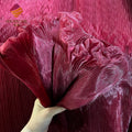 Custom Pleated Hard Mesh Fabric Nylon Stiff Shape Gauze Fabric Bridal Plain Crepe Tulle Fabrics for Stage Decoration Party Dress