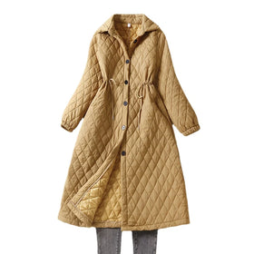 Wholesale 2026 Winter Wear Large Size Loose Cotton Jacket Long Waist Checker Coat Versatile Women's Coat