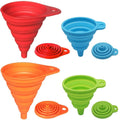 Kitchen Accessories Funnels for Filling Bottles Food Grade Silicone Collapsible Funnel for Liquid/Powder Transfer Hopper