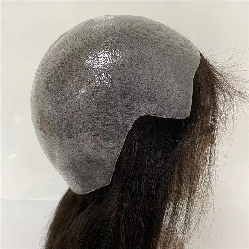 Wholesale Hand Tied All Injected Polyskin Hair Topper Silicone Thin Skin Base Hair System Wigs for Woman