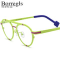Borregls Colorful Titanium Glasses Frame Men 2025 New Brand Designer Pilot Eyeglasses Women High Quality Optical Eyewear 185841