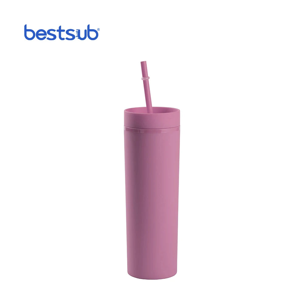 Wholesale Custom 16oz Paint Light Purple Double Wall Eco-Friendly Plastic Camping Travel Mug for Tumbler for