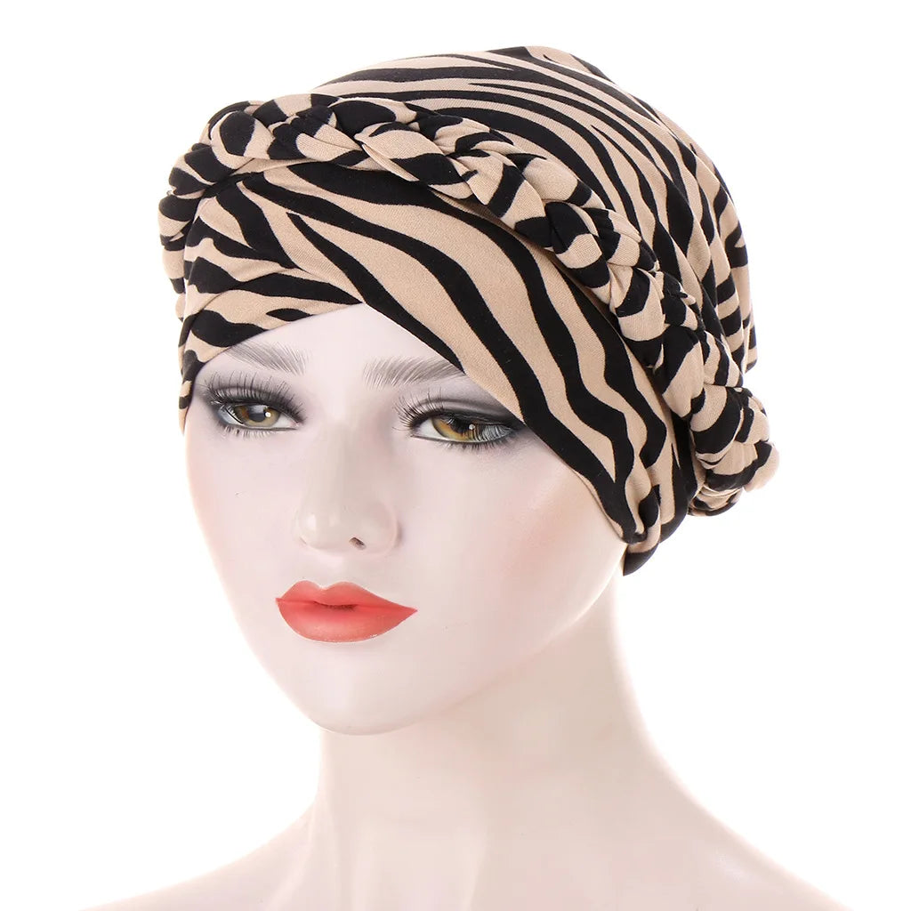 Wholesale New Printed Custom Muslim Hijab Headscarf Big Sequin Braid Head Wrap Turban Cap Hat for Women Headwrap African Turban