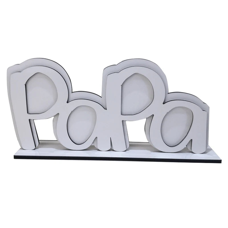 Papa Sublimation MDF Photo Frame DIY Fathers' Day Present Blank Wood Picture Frame