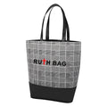 Ruthbag MANHATTAN Stylish Cotton Canvas Tote Bag Zipper Pocket Letter Pattern Non Woven Handle Medium Size Elegant Shopping