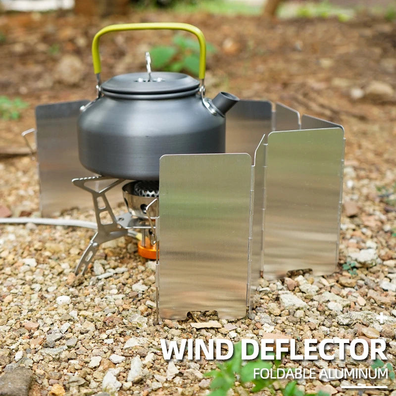 Outdoor Aluminum Weatherboard Stove  Windbreaker Folding Portable 9 Pieces Mini Picnic Camping Gear