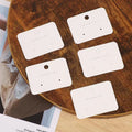 E- Wholesale Small  Earring Card for Holder Hole Punch White Texture Stud Earring Paper Card