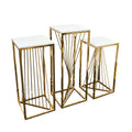 Nordic Creative Wrought Iron Floor Stand for Wedding Cake Table Simple Design Golden Floral Green Plant for Living Room Decor