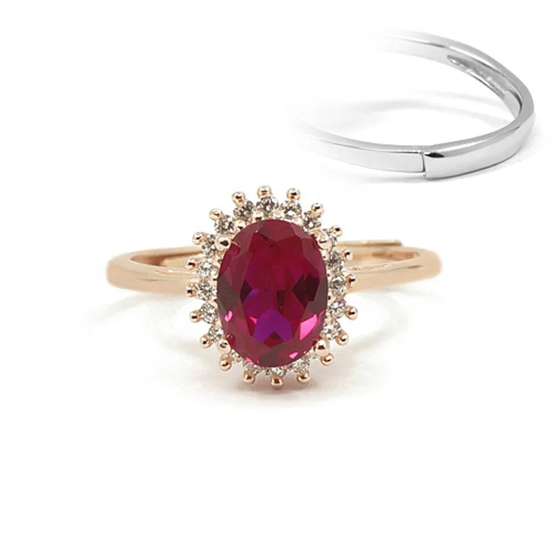 Women Jewelry with Red Ruby Color CZ Stone Bohemian Antique Silver Ring 5925 Mood Rings