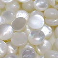 Flat Back White Mop Round Shell Cabochons for Jewelry Making
