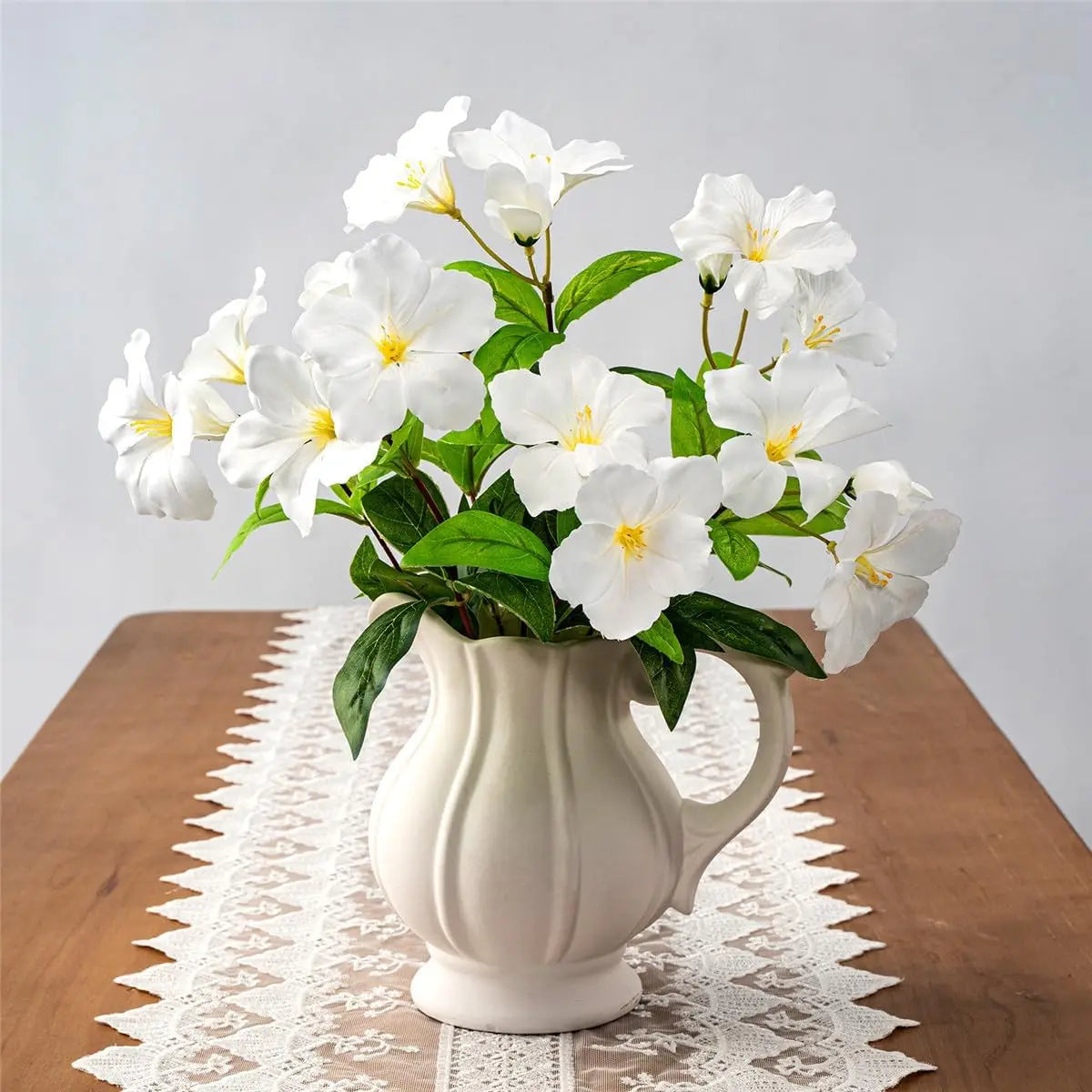 Artificial Azalea Flower Bush Silk Flower Greenery Bouquet for Patio Lawn Garden Window Box Wedding Party Table Vase Decoration