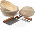 HOT Natural Rattan Bread Proofing Basket Reusable Sourdough Starter Kit Sourdough Bread Baking Supplies Starter Kit