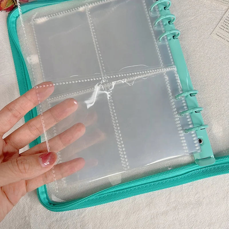 Clear 10 Pcs 4 2 1 Pockets A5 Binder Card Sleeves Pouch Photo Album Page Document Folder for 6 Ring Insert Sleeves Refill Sheet