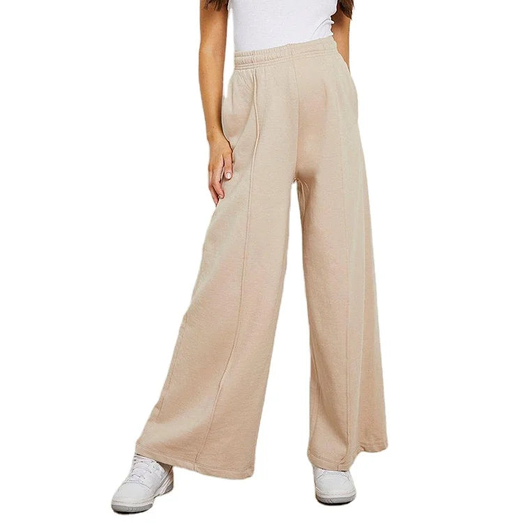 Design Autumn Winter Classic Straight Leg Jogger for Ladies Wide Leg Sports Gym Clothing Plus Size Women's Sweat Pants