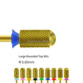 Gold Plated Round Head Tungsten Steel  Nail Polish Tool Small Barrel Nail Drill Bits for Electric Drill Machine
