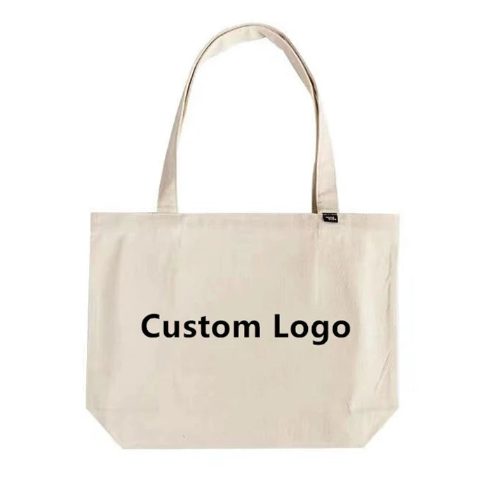 Natural Shopper Tote Bag Natural Organic Sublimation Canvas Fabric School Cotton Shopping Bag