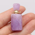 Hongzhuo Natural Gemstone Faceted Aroma Amethyst Diffuser Necklace Mini Perfume Bottle Stone Pendant Necklace