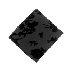 Black Flower Silk Devore Fabric for Clothing and Dress Cheongsam