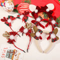 QIYUE Christmas Antlers Plush Headbands Elk Bowknot Glitter Headbands Women's Hair Accessories