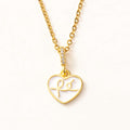 Enamel Heart Girls Pendant Necklace Freshwater Pearl Necklace Gold Plated Copper Heartbeat Necklace Wholesale Women Jewelry