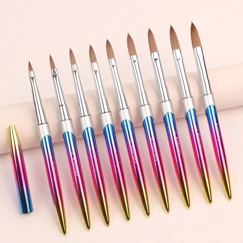 Professional Wood Handle Pure Kolinsky Sable Nail Art Brush for Gel Nail Polish Painting Drawing