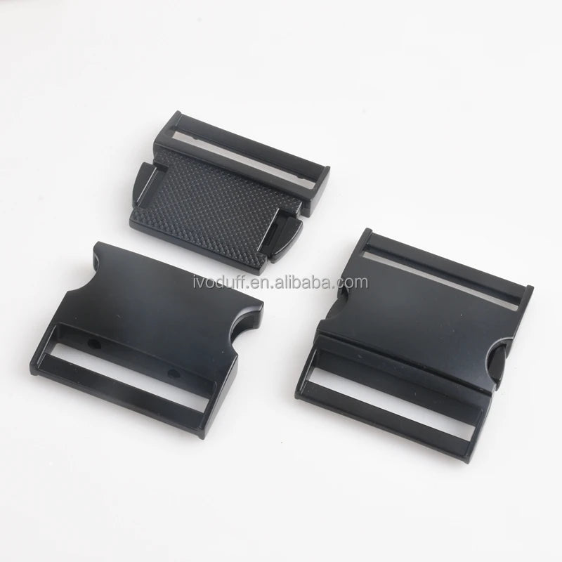 38mm Matte Black Metal Belt Flat Side Release Buckle for Handbag