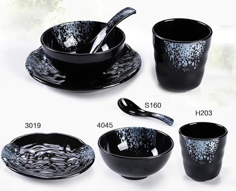 Melamine Dinnerware Set Eco-Friendly Guangdong Directly Factory Wholesale Price Serving Dishes Family Plates Sets