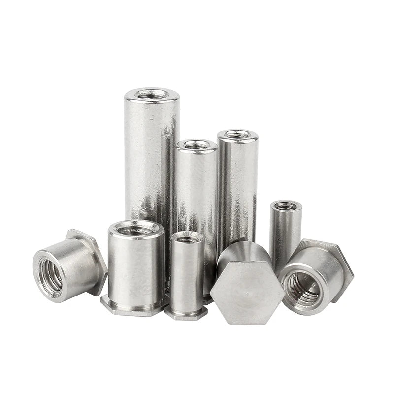 M3M4M5 304 Stainless Steel Rivet Nut Column Blue White Zinc Pressure Riveting Blind Hole Stud Plate Screw M3 Thread A2/A4 Grade
