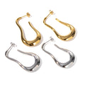 Tarnish Free Jewelry 18K Real Gold Plated Water Drop Geometric Earrings 316L Stainless Steel U Shaped Earring for Women