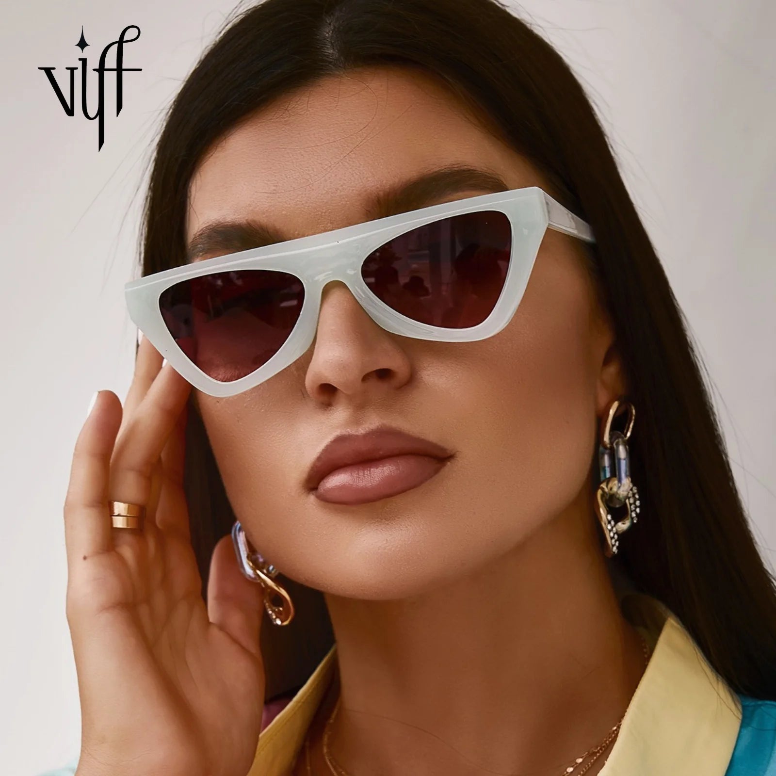 VIFF HP21037 Women Y2K Small Cat Eye Shades Lentes Retro Classic Ladies Sun Glasses Cateye Sunglasses