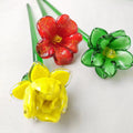 Wholesale Modern Home Living Room Vase Mix Color Murano Glass Tulip Lily Flowers Decoration Long Stem Hand Blown Art Hand Made