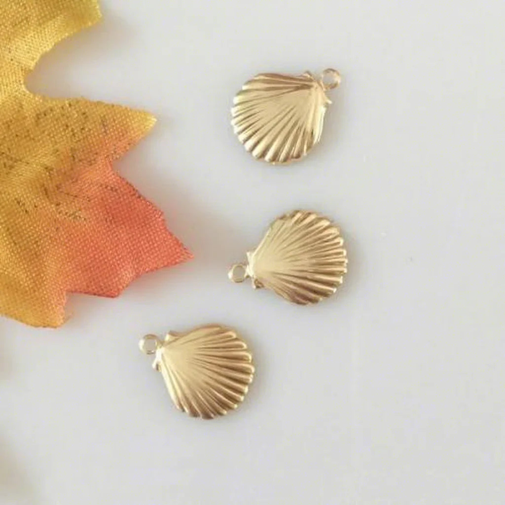 Hot Sale Gold Filled Pendant Extender Chain Drop Shell 14K Charms for Jewelry Making 11.1x13.6mm Hole: 1.3mm