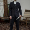 2026 Autumn and Winter British Black Suit Men Korean Catwalk Buckle Luxury Suit for Men