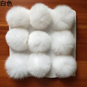 Wholesale Multi-colored Fluffy Puff Balls 9cm fox Fur Loose Balls With Rubber Bands Keychain&bag Pendants