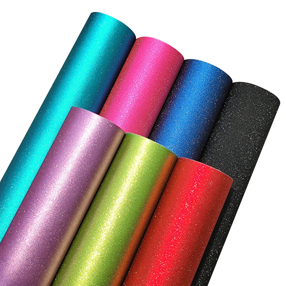 Wholesale 8x12 Inch Matte Metallic Glitter Faux Leather Sheet/Set PU Material for Clothes Bags Sofas or Earrings Decoration