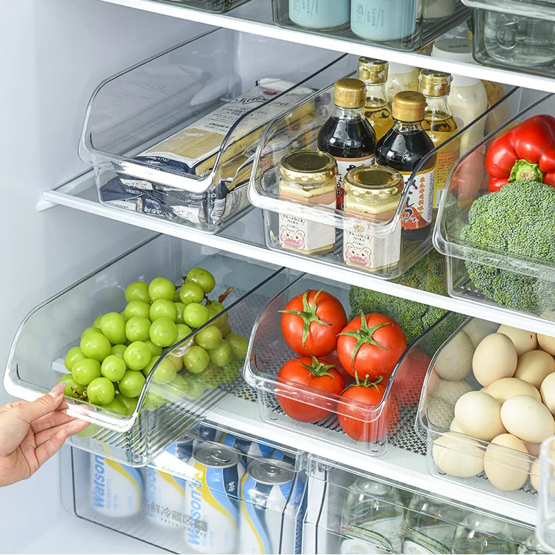 PET Plastic Kitchen Food Storage Container Pantry Cabinet Storage Refrigerator Organiser Fridge Drink Organiser Drawer Storage