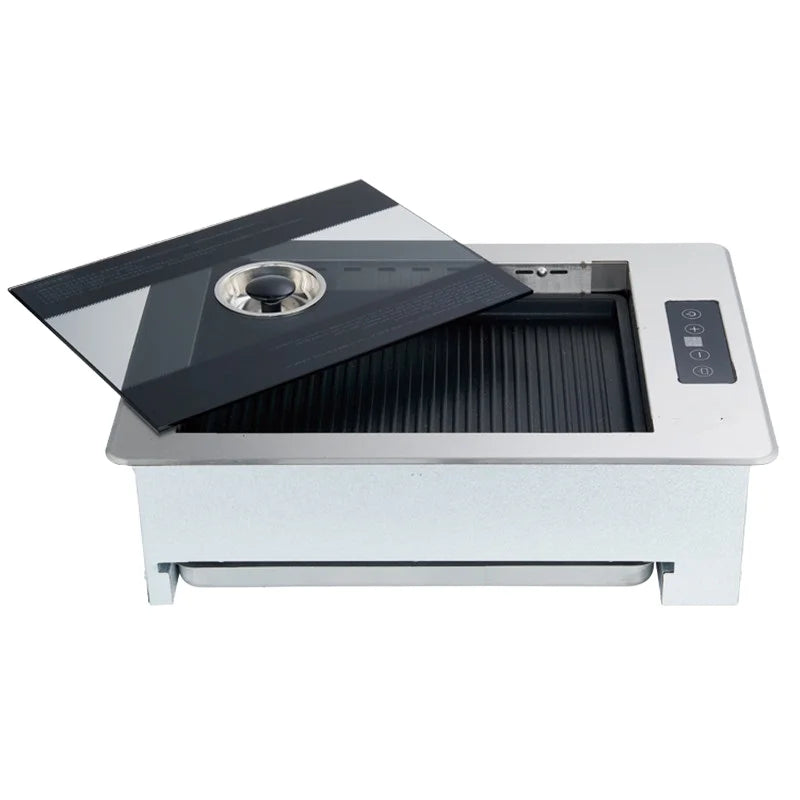 China Factory Stainless Steel Electric Grill Smoke-Free BBQ Oven Korean Style Built-In Commercial Use for Restaurants