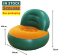 New Inflatable Sofa L-shaped Single Reclining Chair PVC Flocking Inflatable Lazy Adult Sofa
