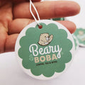 Glossy Coated Round Shape Personalized Logo  Custom Tshirt Tag Clothing Hangtag Garment Swing Tags