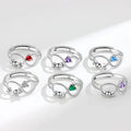 G1928 Personality Rotatable Beads Fidget Anti-anxiety Relief Ring Meaningful Infinity Colorful 12 Birthstone Anxiety Rings