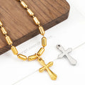 Vintage Latin Cross Charm 18K Gold Plated Stainless Steel Crucifix Small Pendant Bulk Jewelry Making Accessory