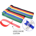 Manufacturer Self Locking Cord Wraps Tape100% Nylon Black White  8" 10" Double Loop Cable Tie Tags Hook and Loop