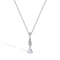 Proposal Engagement Wedding Anniversary Birthday Gift Teardrop 925 Sterling Silver Cubic Zirconia Pendant Necklaces