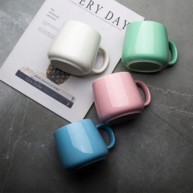 High Appearance Level Professional Manufacture Ceramic Mugs Custom Cute Candy Colored Mug Chubby Cup