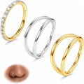 Surgical Steel 18G Nose Rings Seamless Double Hoop Hinged Piercing Tragus Conch Helix Cartilage Earrings Septum Ring