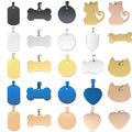 Waterproof Personalized Sublimation Pets ID Tags Metal Blank Dog & Cat Tags Gold Plated Anti-rust Stainless Steel Pendant